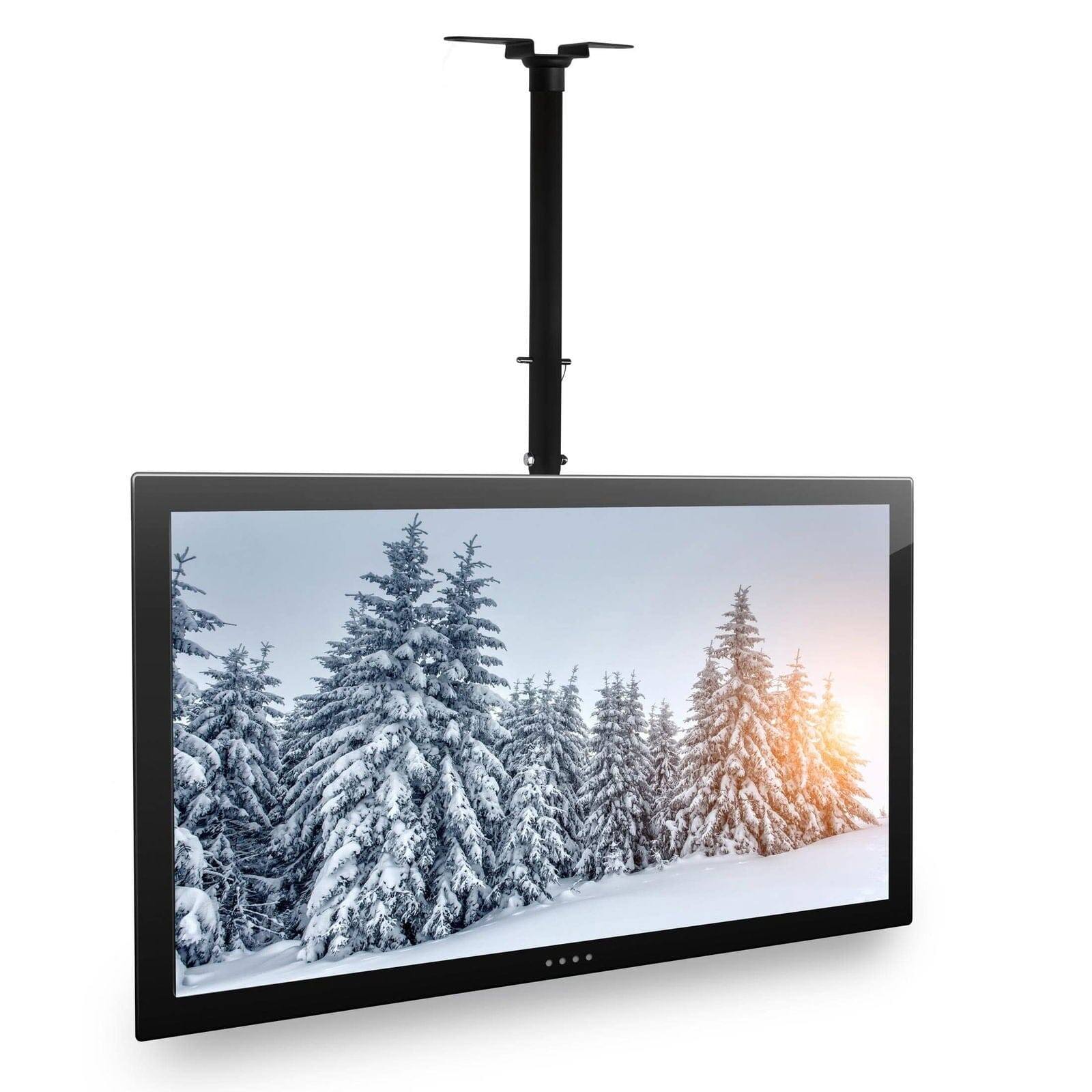 Angle. Mount-It! - Full-Motion Ceiling TV Mount – Fits 42″–90″, 20° Tilt, 360° Swivel, 220 lb Capacity - Black.