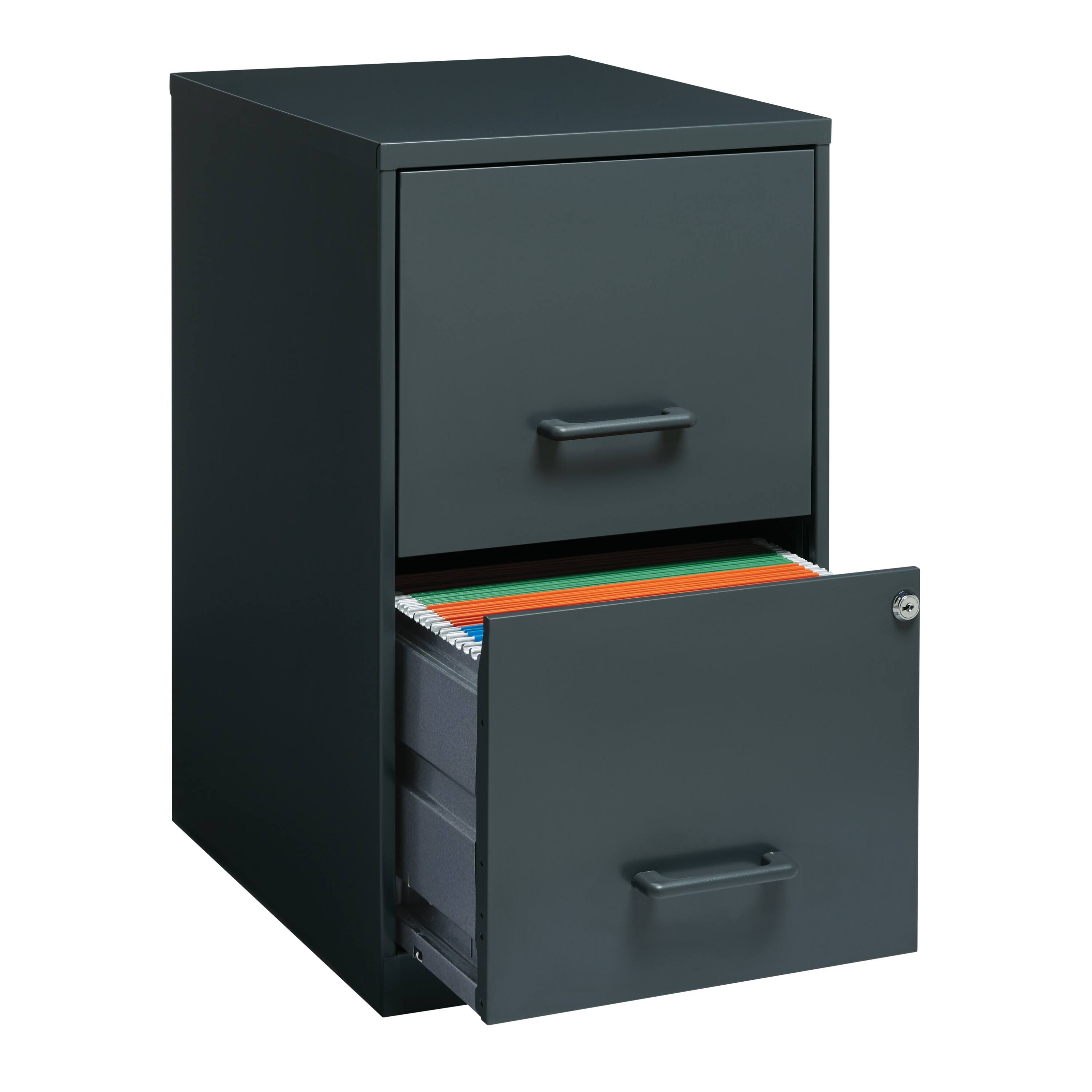 Alt View 14. Hirsh - Office Designs 18in. 2-Drawer Metal File Cabinet - Charcoal.