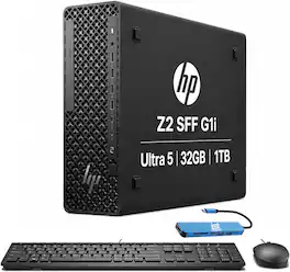 HP - Upgraded - Z2 G1i SFF Workstation Desktop - AI PC - Intel Core Ultra 5 235 2025 - 32GB Memory - 1TB SSD - Windows 11 Pro - Black