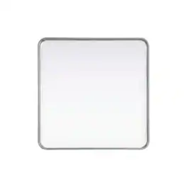 Elegant Decor - Contour Metal Square Mirror 30x30 - Silver