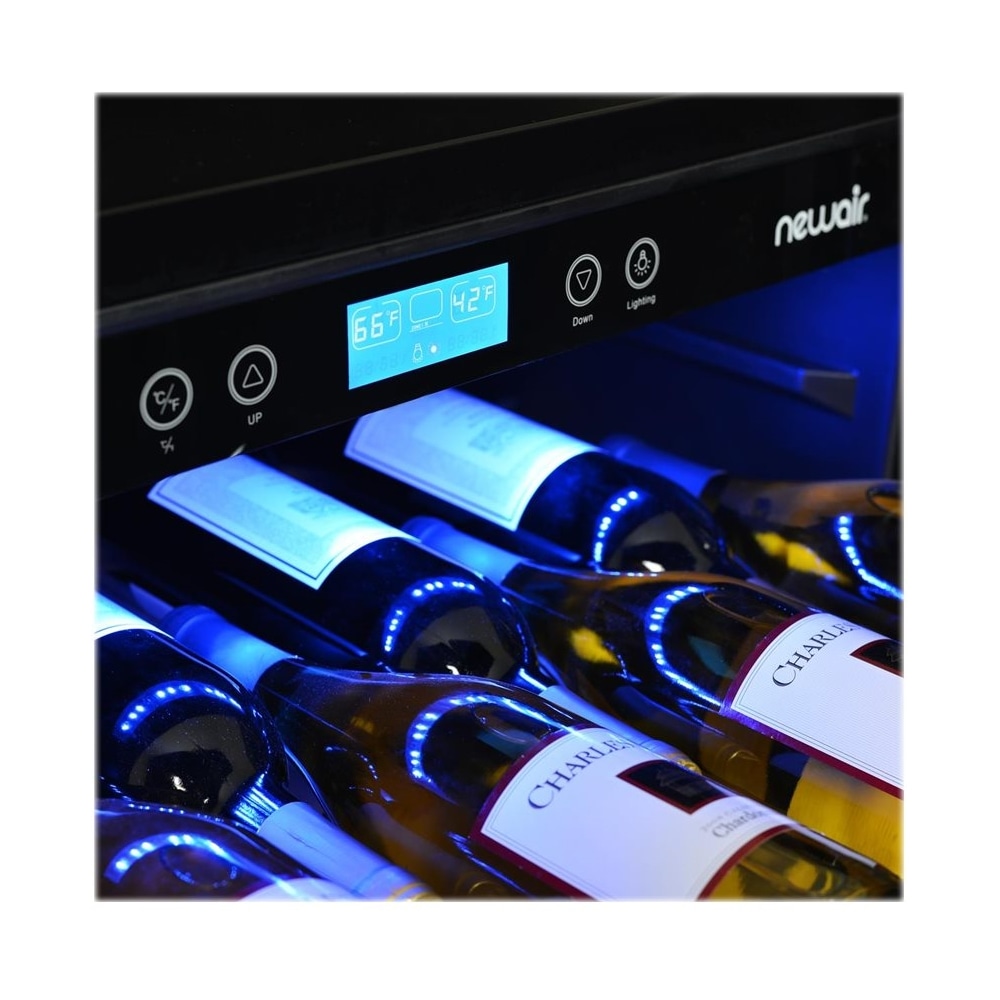 NewAir - 24" Built-In 52 Bottle Compressor Wine Fridge with Precision Digital Thermostat - Stainless steel