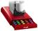 Angle. Mind Reader - 50-Capsule Nespresso Capsule Drawer - Red.