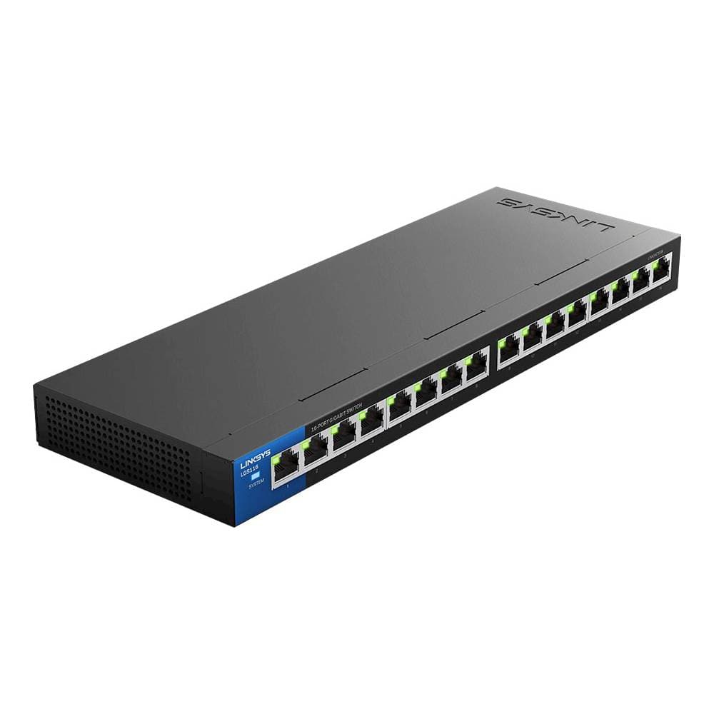 Angle. Linksys - Business 16-Port Gigabit Desktop Switch.
