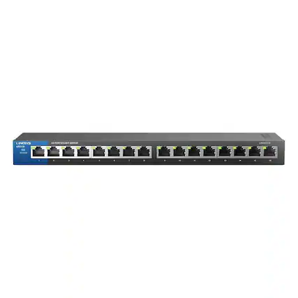 Front. Linksys - Business 16-Port Gigabit Desktop Switch.