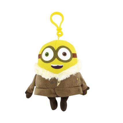 Front. Commonwealth Toys - Minion Movie Winter Minion (2 Eyes) Clip-On 5" Plush - Yellow.