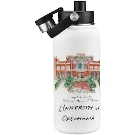 Indigo Falls - Oklahoma Sooners Laura Wilcox Watercolors 34oz. Water Bottle - Multicolor