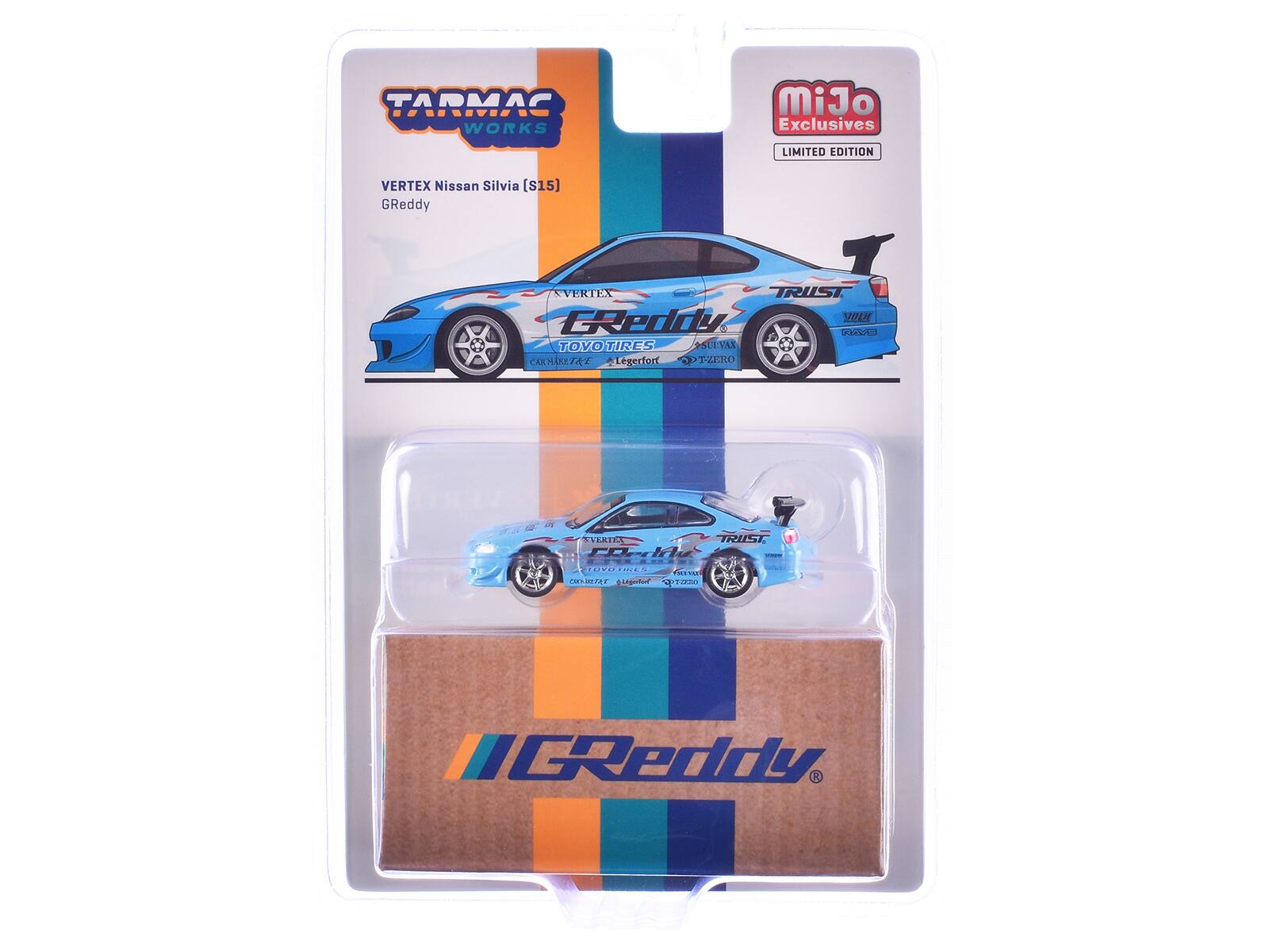 TARMAC WORKS  
MiJo Exclusives  
LIMITED EDITION  
VERTEX Nissan Silvia (S15) GReddy  
VERTEX TRUST CReddy YOUR AWE TOYOTIRES SUEVAX CAR MAKE T&T egerfort T-ZERO  
NVERTEX TRILST. CORHAS  
CTOVICTIRES MINU (300003787 Gregener ORANTOS  
ICReddy