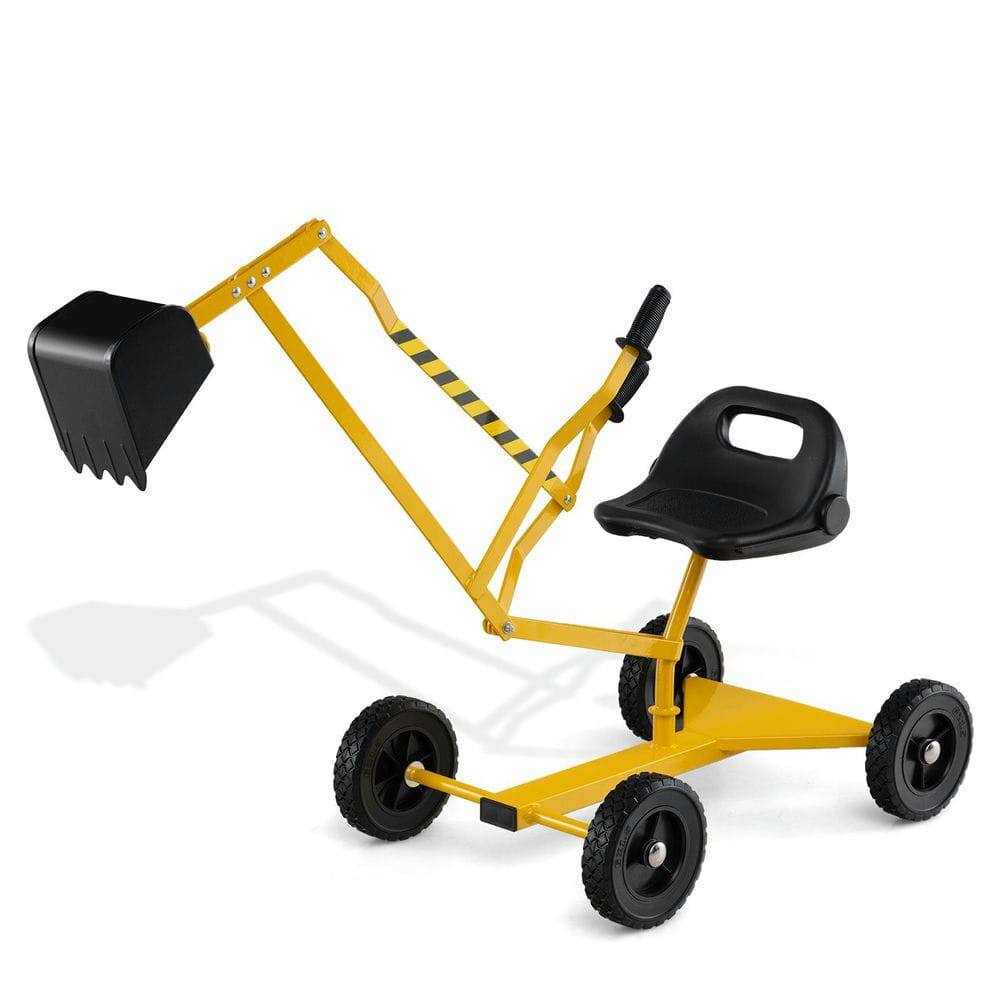 Alt View 3. Resenkos - Kids Sandbox Toy Digger with 2-Handed Controls & Flexible Shovel - Durable Outdoor Sand Play Equipment - Yellow.
