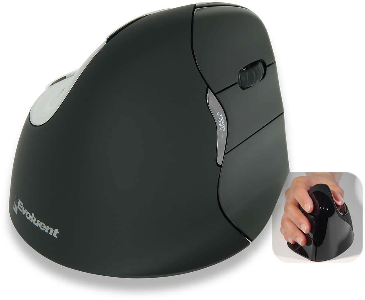 Evoluent - VerticalMouse 4 Right Mac Bluetooth Ergonomic Mouse – Right Hand (VM4RM) - Wireless - Black/Graphite