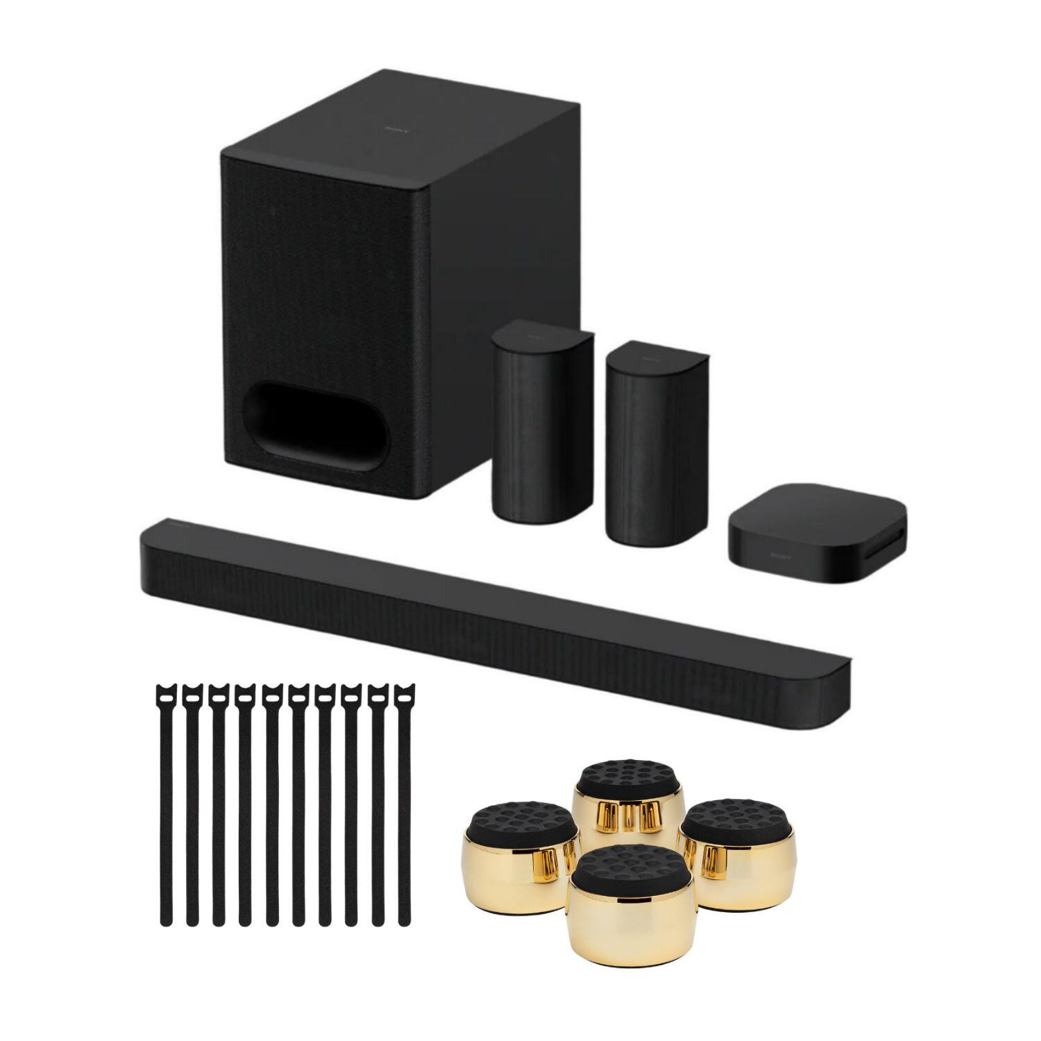 Front. Sony - Sony BRAVIA Theater System 6 Bundle with Subwoofer Isolation Feet and Cable Ties.