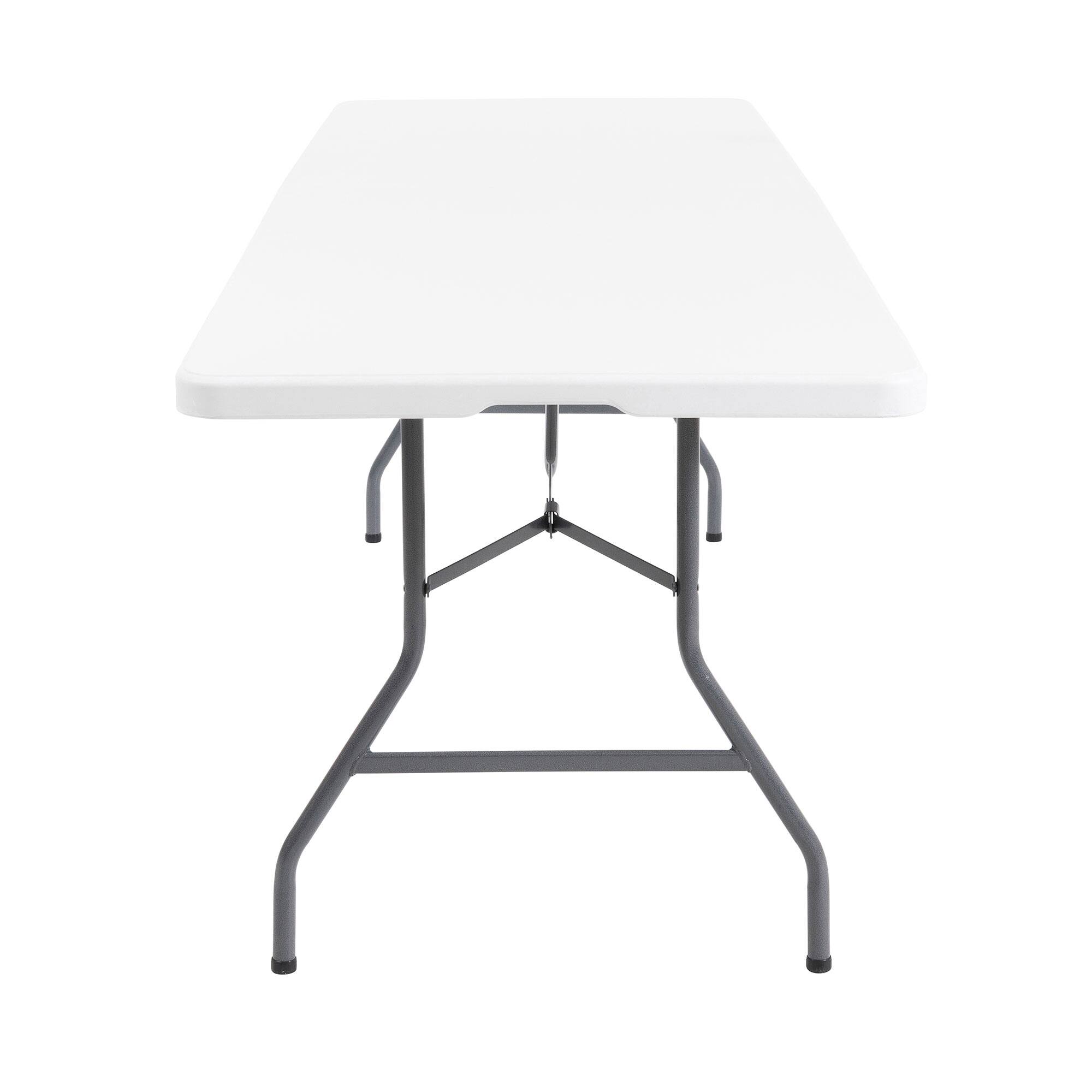 Alt View 8. Peakform - Peakform Compact Fold In Half Banquet Table for Indoor Outdoor Use, 8 Ft, White - White.