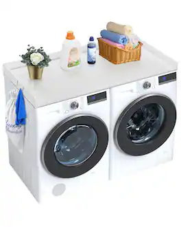 VEVOR - Washer Dryer Countertop, 54" x 27" Wooden Washer and Dryer Countertop, Water-Resistant Laundry Machine Topper Cover - White