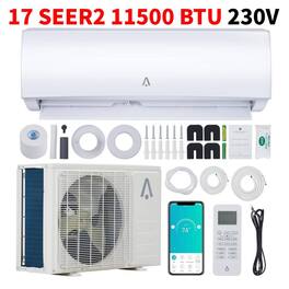 Acekool - 230V 17 SEER2 11500 BTU Wifi Enabled Mini Split Air Conditioner, AC Unit & Heater for 550 Sq.Ft - White