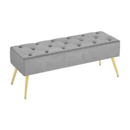 Lumina Wise - Modern Upholstered Footrest Ottoman Bench - Gray