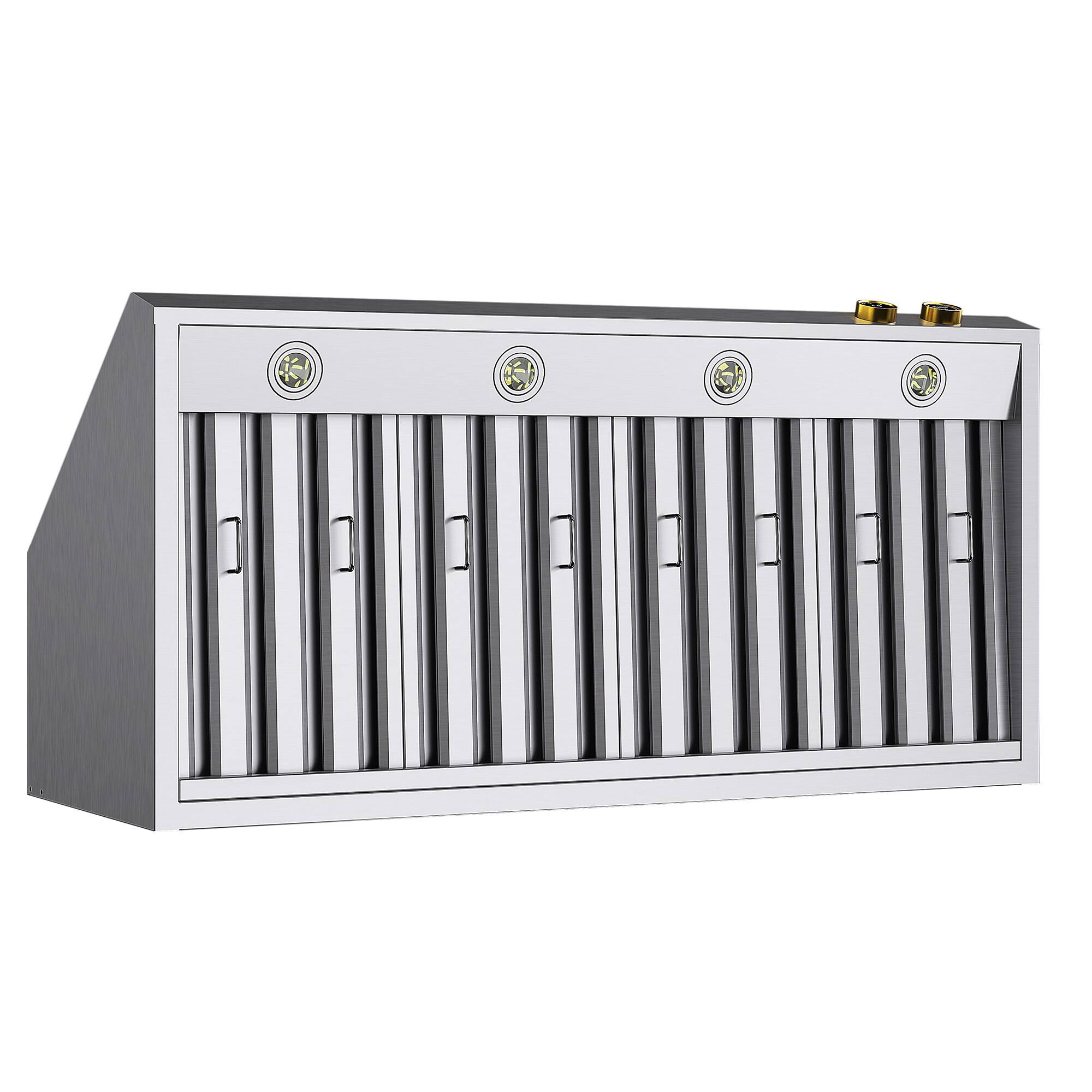 Alt View 9. Kucht - 48 in. 6.7 cu. ft. 8 Burners Dual Fuel Range for Propane Gas in Stainless Steel and Gold + Under Cabinet Range Hood - Stainless Steel with Gold Accents.