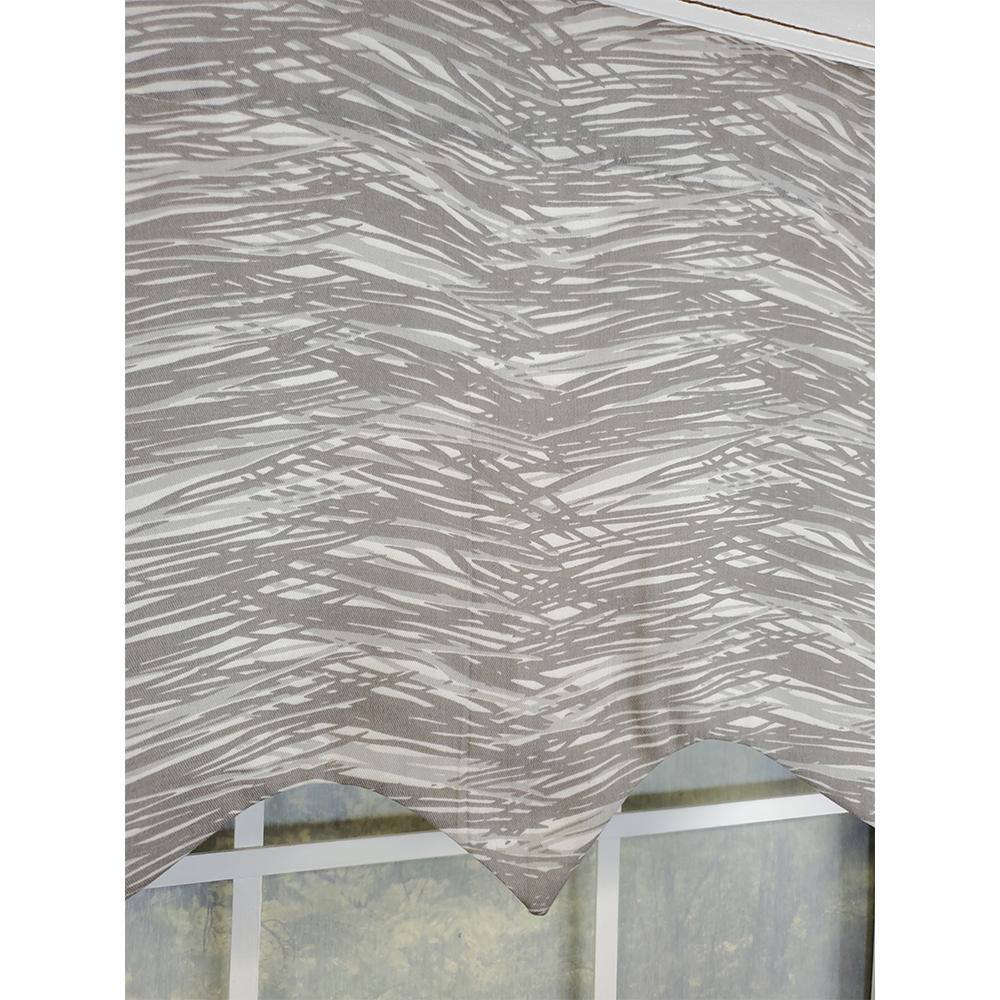 Left. RLF Home - RLF Home Vasiliki Regal 3" Rod Pocket Lining Luxurious and Elegant Window Treatment Valance 50" x 17" Gray - Gray.