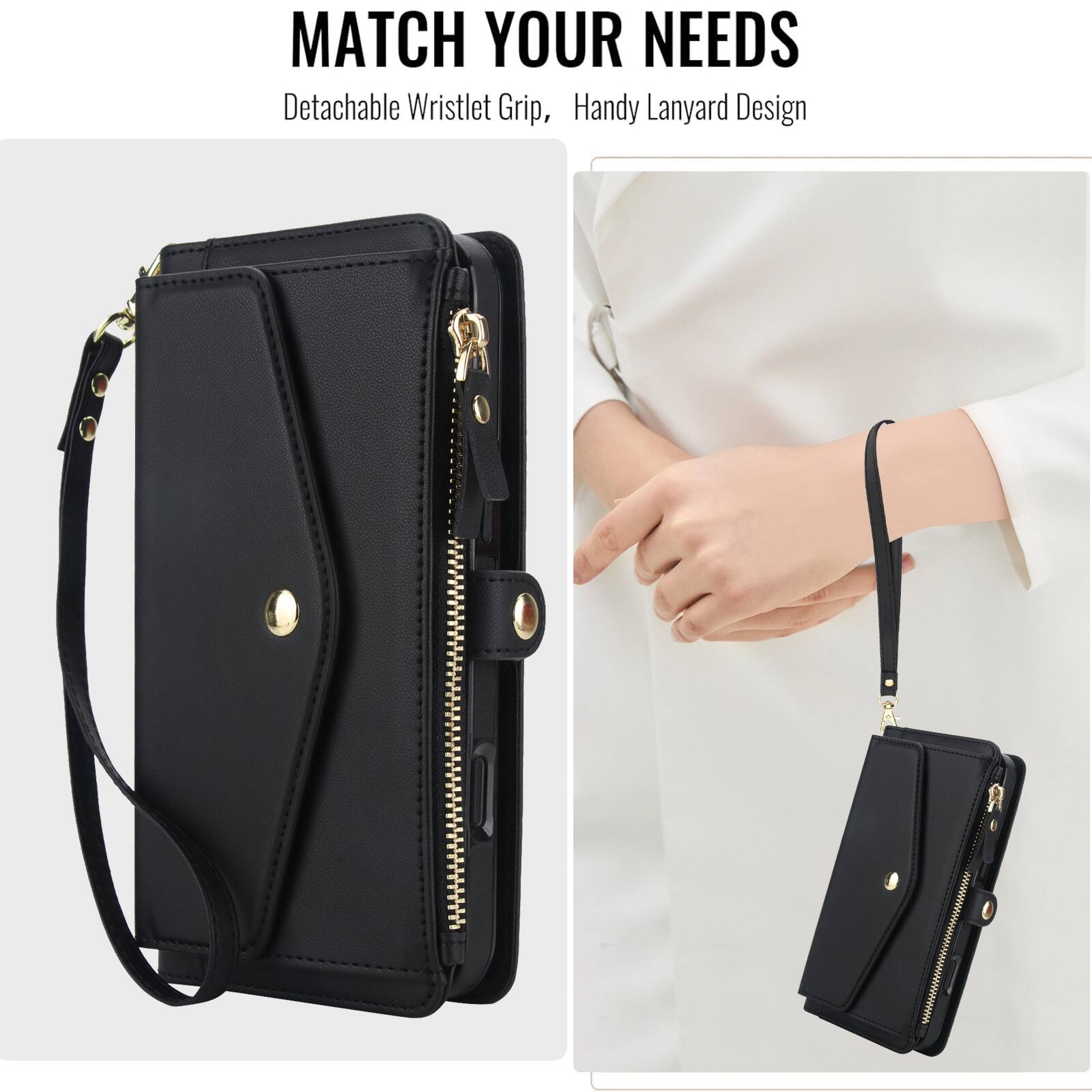 MATCH YOUR NEEDS  
Detachable Wristlet Grip, Handy Lanyard Design