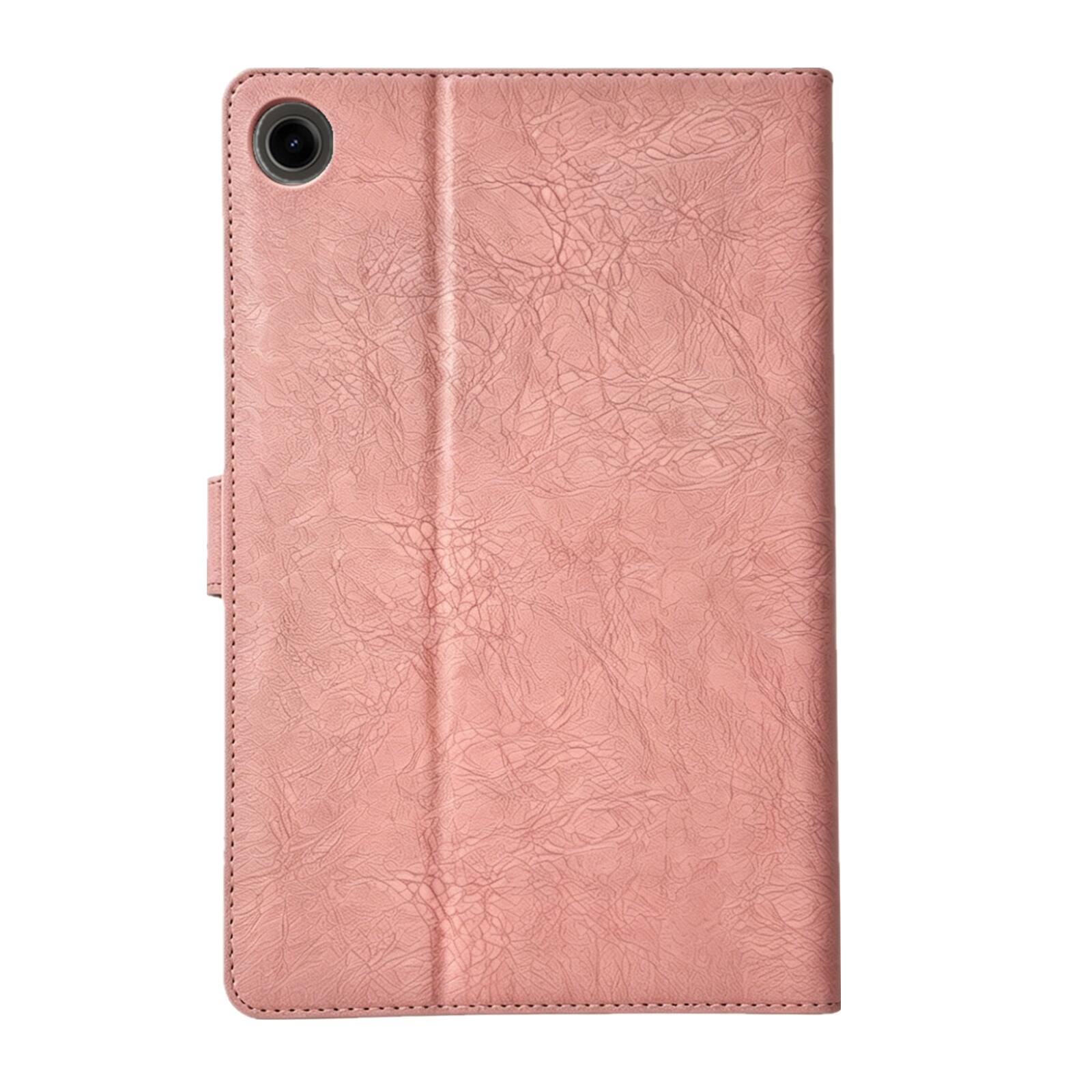 Alt View 3. Dteck - Faux Leather Flip Case for Samsung Galaxy Tab A11+ (A11 Plus) 2025 / A9+ 2023,Embossed Bird Wallet Folio Stand Cover - Pink.