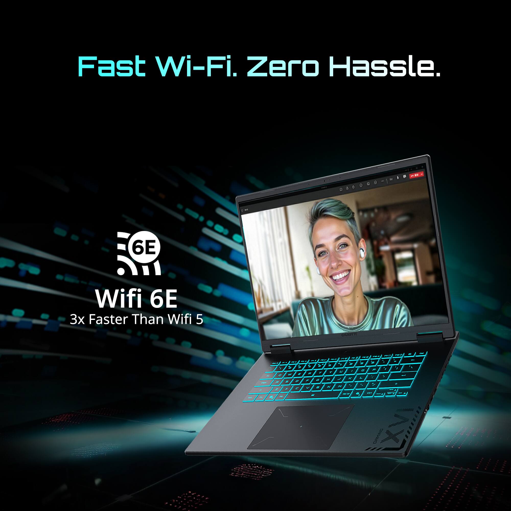 Fast Wi-Fi. Zero Hassle.  
Wifi 6E  
3x Faster Than Wifi 5