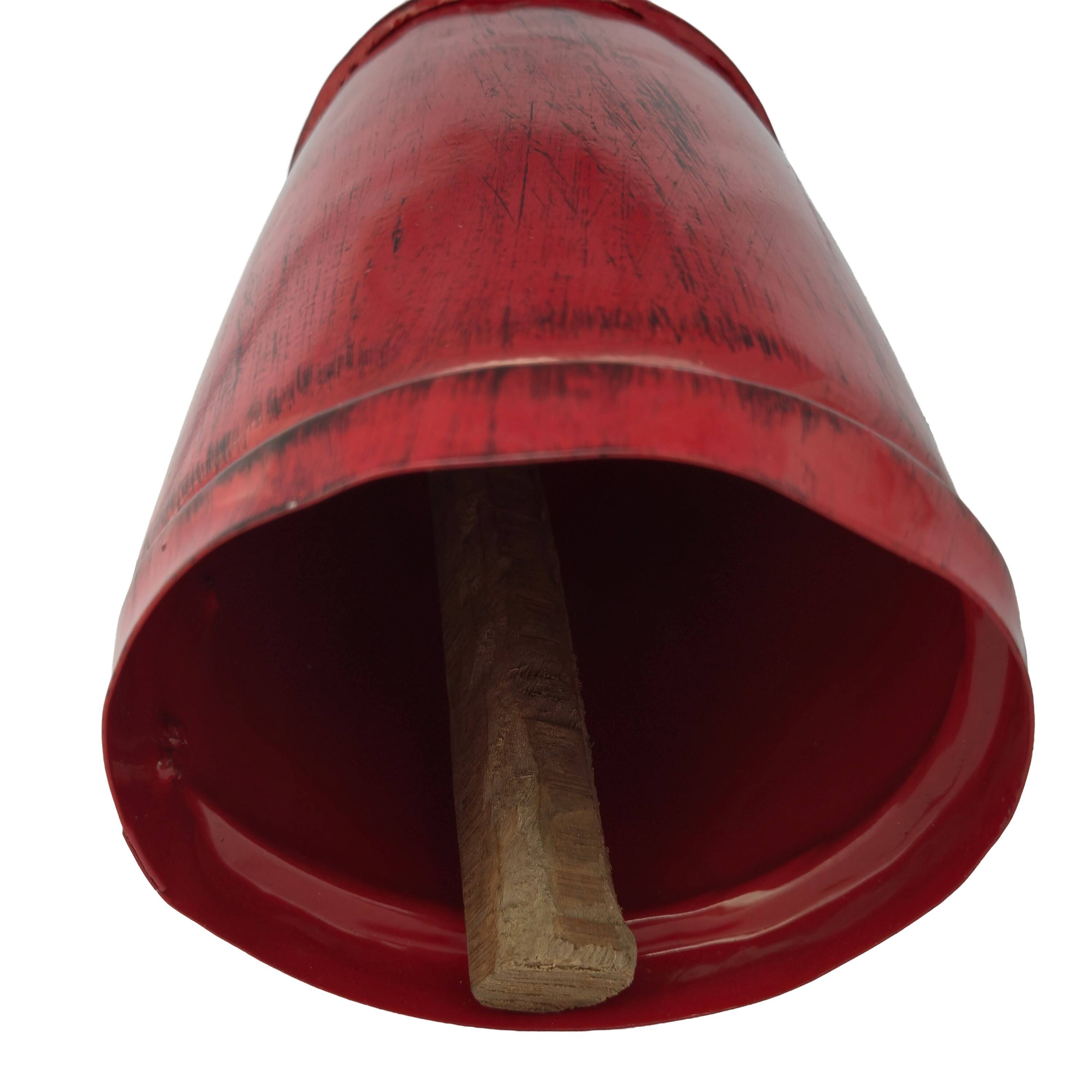 Back. Manhattan Lane - Set of 3 Cowbells Wall Hanging, Jute Rope, Rustic Boho Home Decor - Antique Red, Natural Brown.