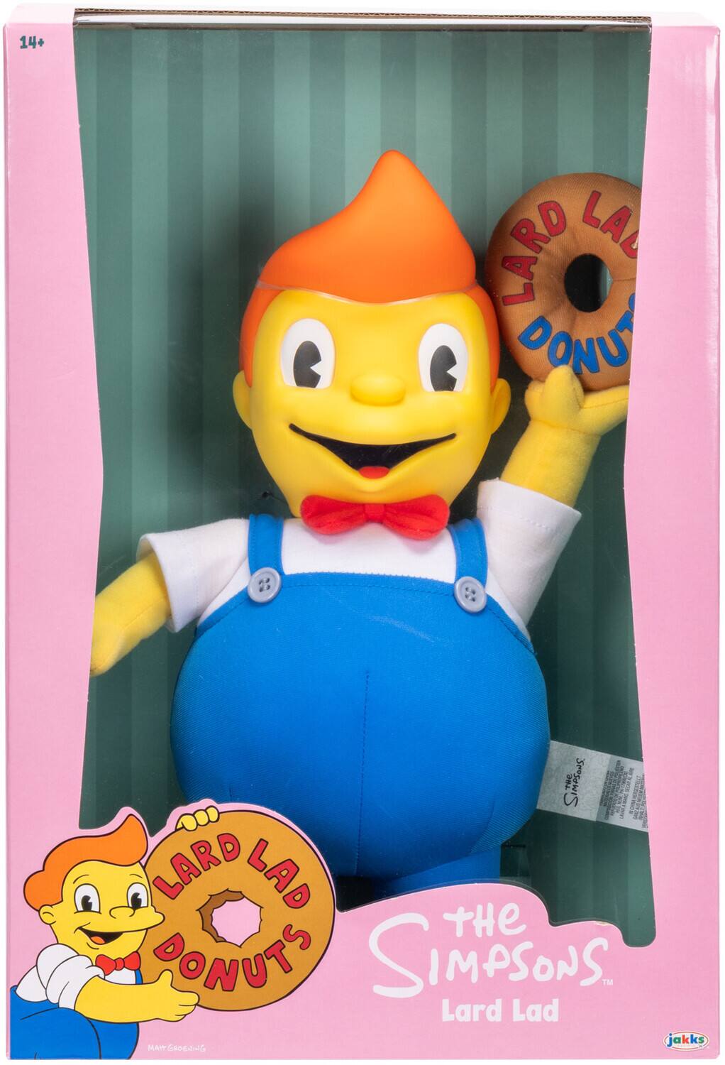 14+  
LARD LA DONUT  
the SIMPSONS. S LARD LAD THe DONUTS SIMPSONS TM Lard Lad jakks NAW GROENING