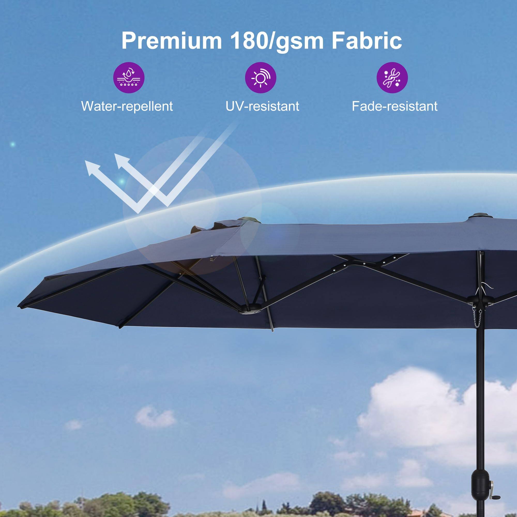Premium 180/gsm Fabric

- Water-repellent
- UV-resistant
- Fade-resistant