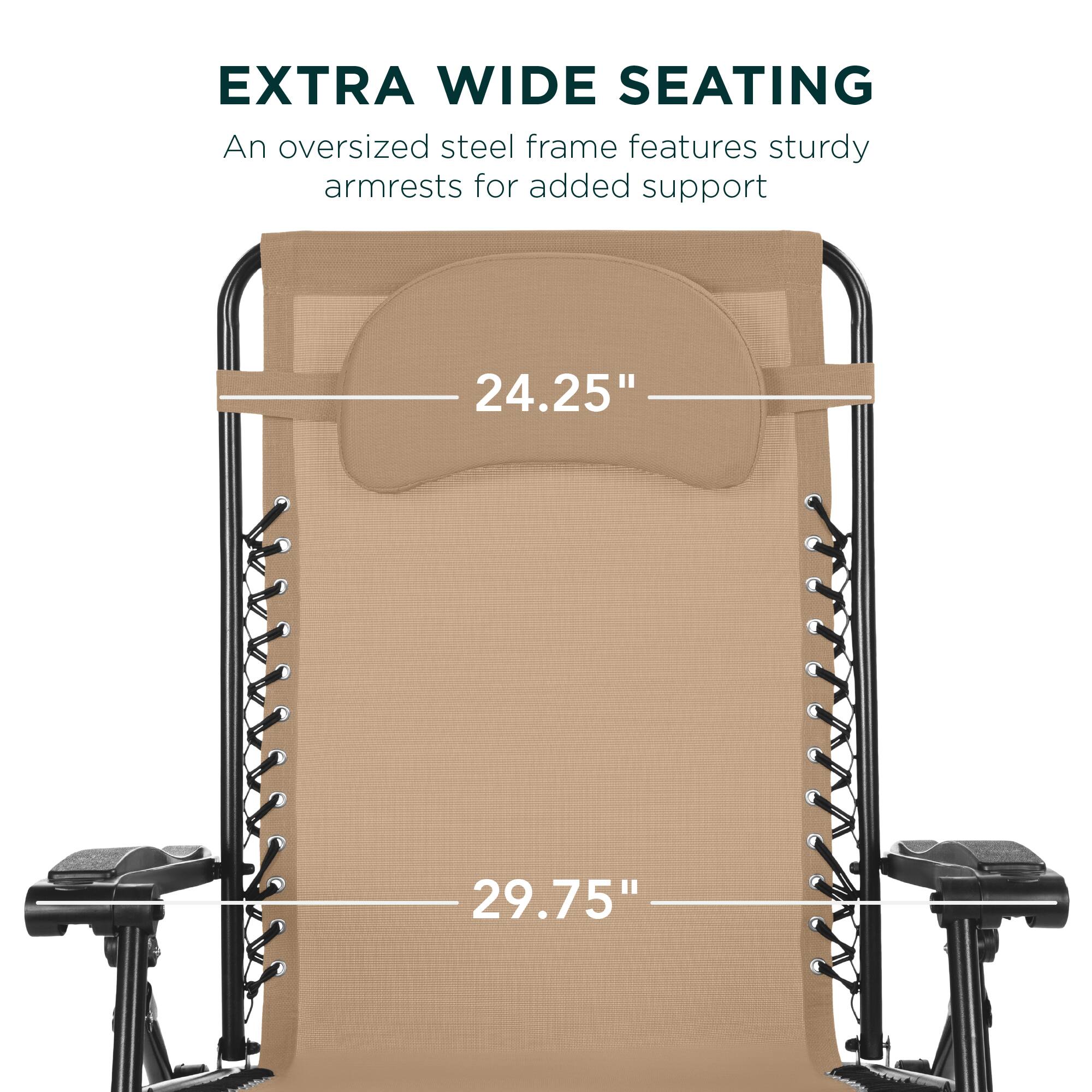 EXTRA WIDE SEATING

An oversized steel frame features sturdy armrests for added support

24.25"

29.75"