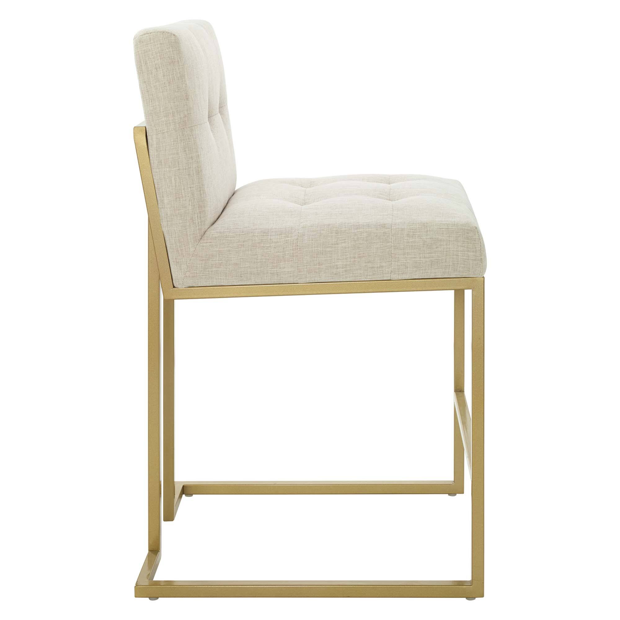 Angle. Modway - Privy Gold Stainless Steel Upholstered Fabric Counter Stool by Modway - Brown.