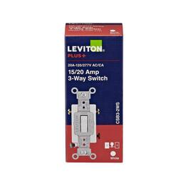 Leviton - 20 amps 3 Way Toggle AC Quiet Switch 1 pk - White