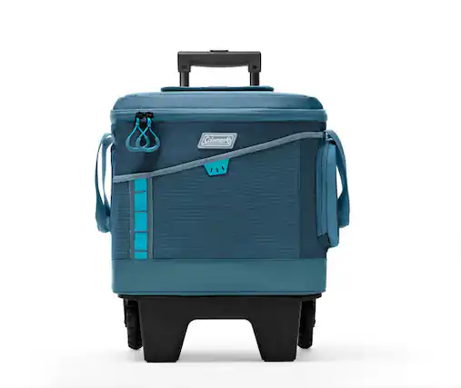 Front. Coleman - SPORTFLEX 42-Can Soft Cooler with Wheels - Ocean.