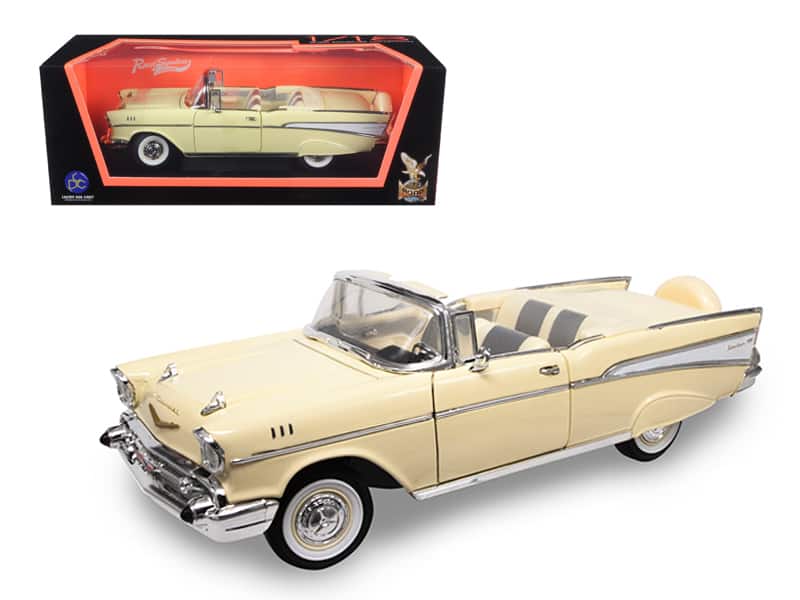 1957 Chevrolet Bel Air Convertible Cream 1/18 Diecast Model Car by Road Signature price history on PriceWatchPro