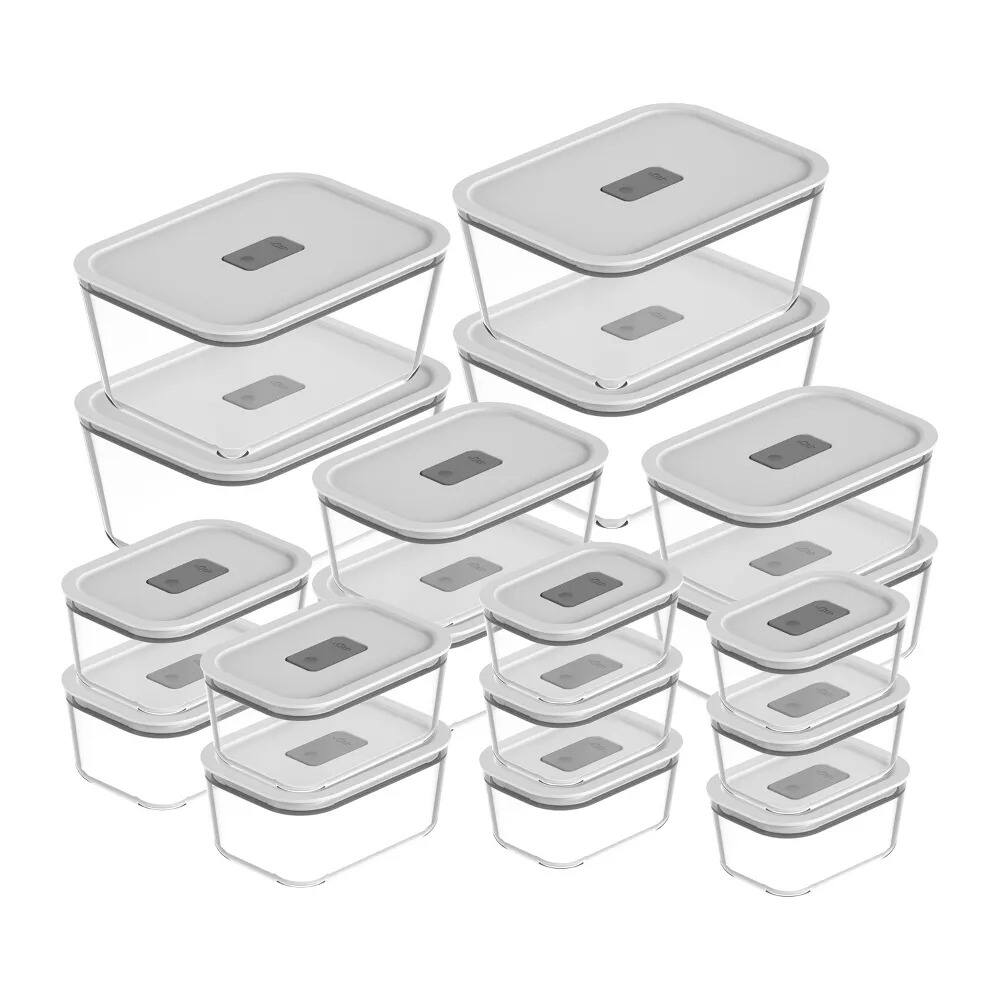 Alt View 10. OU - OU Glass Food Storage Container Set 36pc with Microwave Valve (set of 18) Microwave & Freezer Safe.