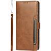 Front. SaharaCase - Leather Folio Wallet Case for Samsung Galaxy S23 FE - Brown.