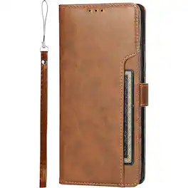 SaharaCase - Leather Folio Wallet Case for Samsung Galaxy S23 FE - Brown