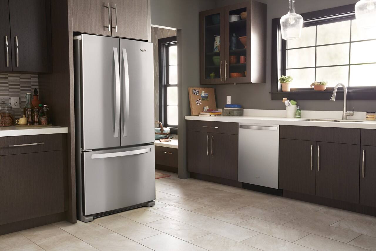 Alt View 12. Whirlpool - 22 cu. ft. French Door Refrigerator with Humidity-Controlled Crispers - Fingerprint Resistant Stainless Steel.