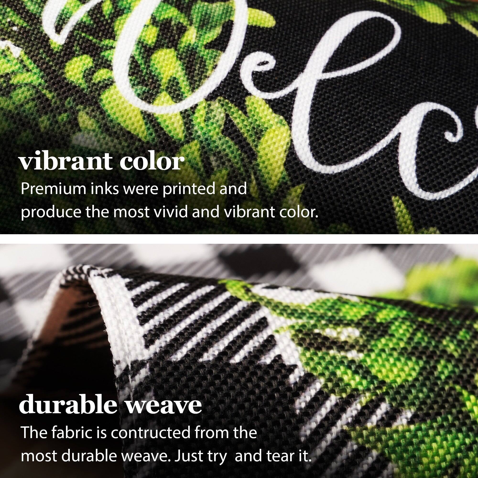 vibrant color  
Premium inks were printed and produce the most vivid and vibrant color.  

durable weave  
The fabric is constructed from the most durable weave. Just try and tear it.