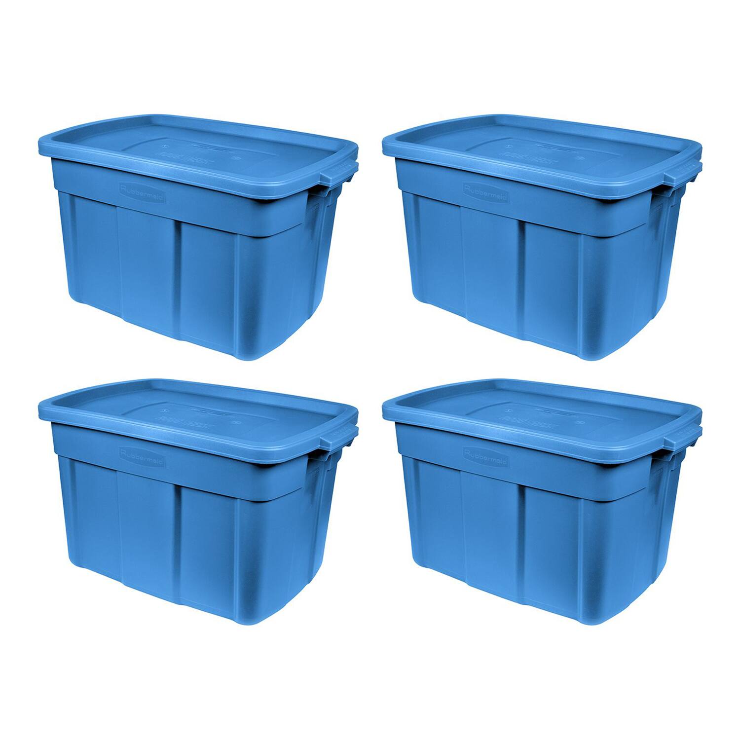 RubberMaid - Roughneck 25 Gal Stackable Storage Container, (4 Pack) - Heritage Blue