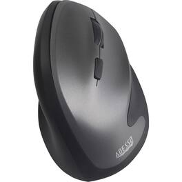 Adesso - Antimicrobial Wireless Vertical Ergonomic Mouse - Optical - Wireless - 30 ft - Radio Frequency - 2.40 GHz - Gray - Wireless - Black