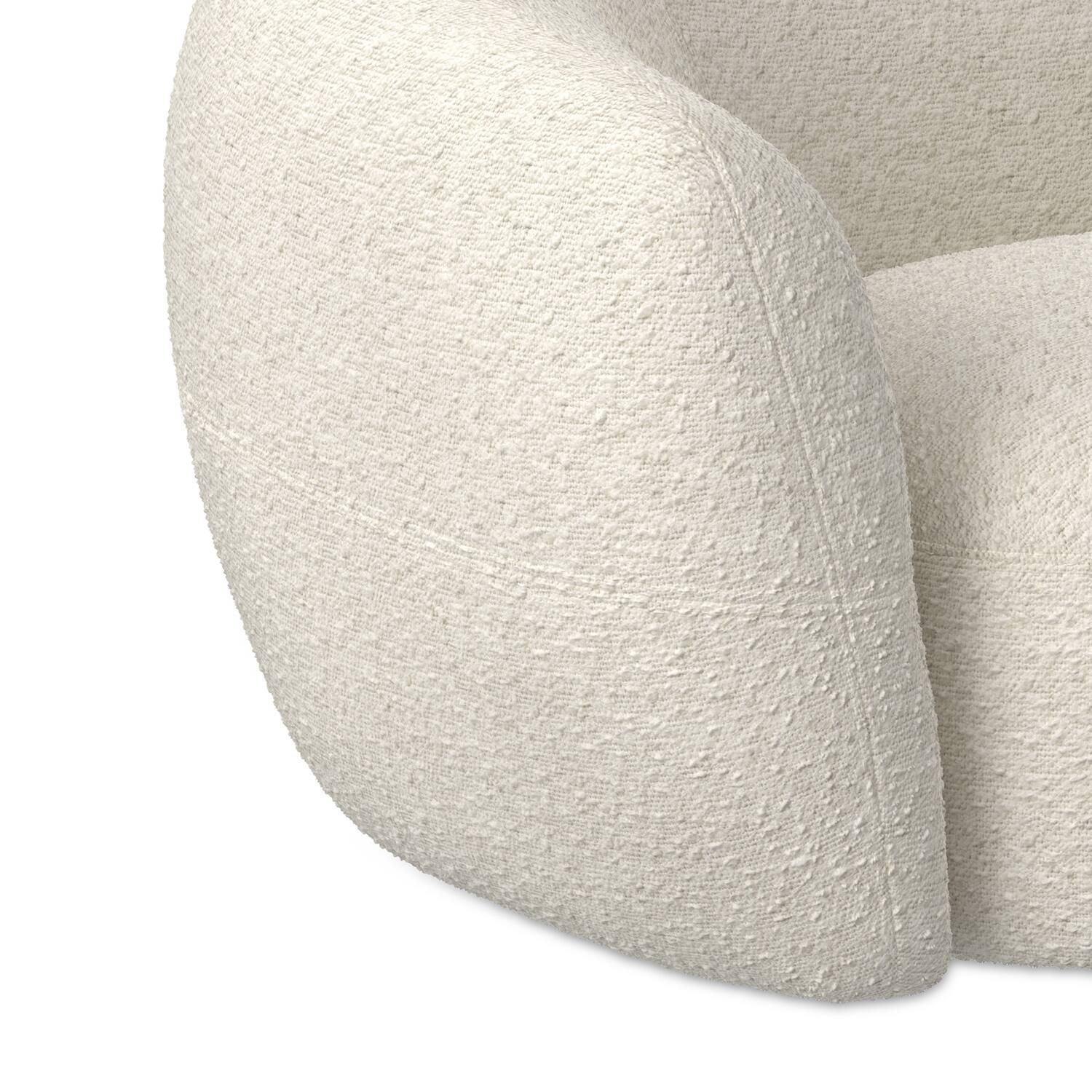 Alt View 4. Simpli Home - Sherri 69 inch Wide Contemporary Loveseat Sofa in Vanilla Cream Boucle Performance Fabric - Vanilla Cream.