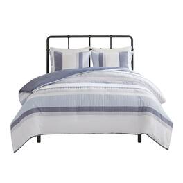 Gracie Mills - Mcdaniel Refined Jacquard Elegance: 3-Piece Duvet Cover Set - Blue