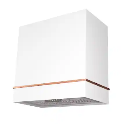 Front. Akicon - Akicon 36 in. Stainless Steel Range Hood with Powerful Vent Motor, 600 CFM, 3 Speed, Wall Mount, in White with Copper - White with Copper.
