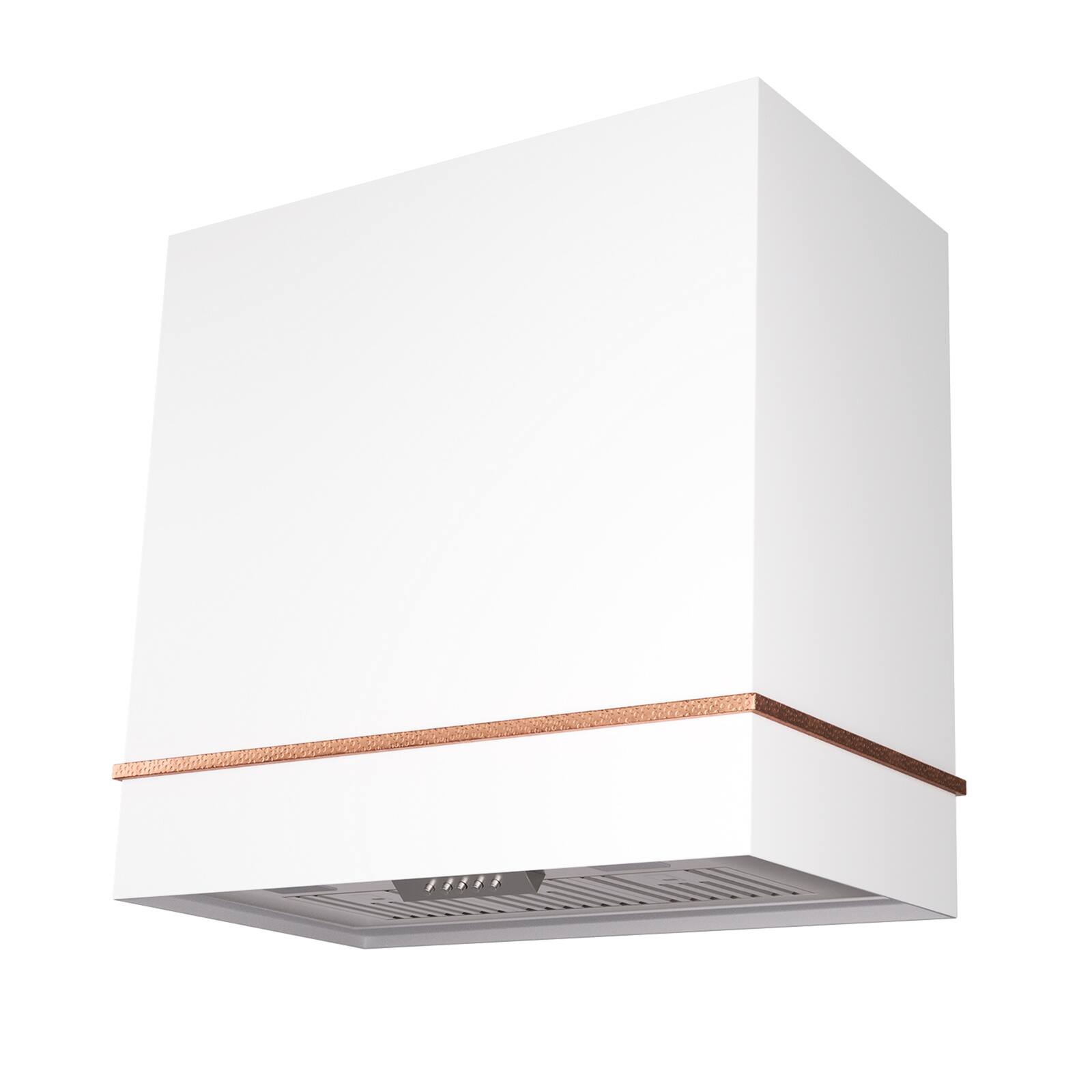 Front. Akicon - Akicon 36 in. Stainless Steel Range Hood with Powerful Vent Motor, 600 CFM, 3 Speed, Wall Mount, in White with Copper - White with Copper.
