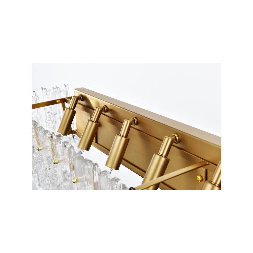 Back. Elegant Lighting - Emilia 34.5 inch Wall Sconce in Satin Gold - Satin Gold And Clear.