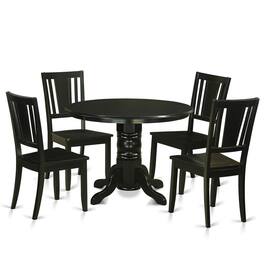 East West Furniture - 5 PcKitchen Table set for 4-Dining Table and 4 Dining Chairs - Black