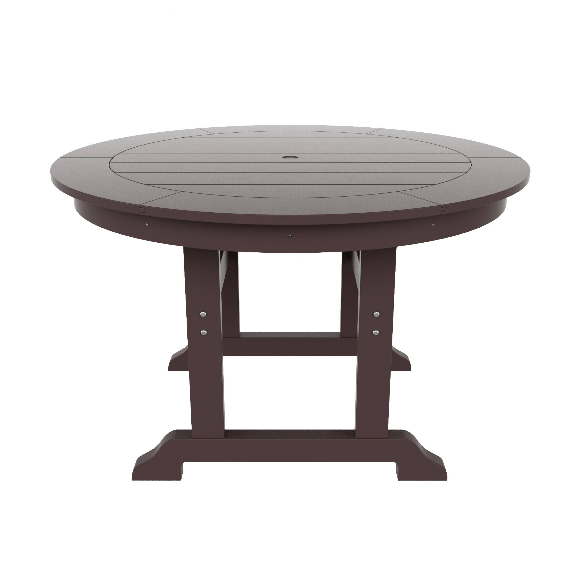 Back. WestinTrends - WestinTrends Malibu 47" Outdoor Patio Round Dining Table - Dark Brown.