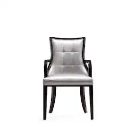Manhattan Comfort - Fifth Avenue Traditional Wood Upholstered Dining Chair - Silver