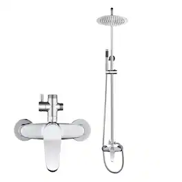 Dazzed Corner - Outdoor Shower Kit, SS304 Handheld, High Pressure Head - Chrome