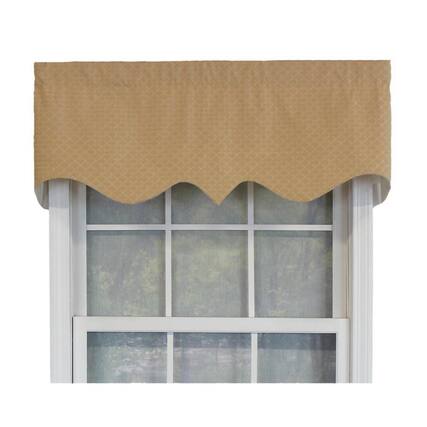 Front. RLF Home - 100% Cotton RLF Home Passat Regal Valance 3" Rod Pocket 50" x 17" Gold - Gold.