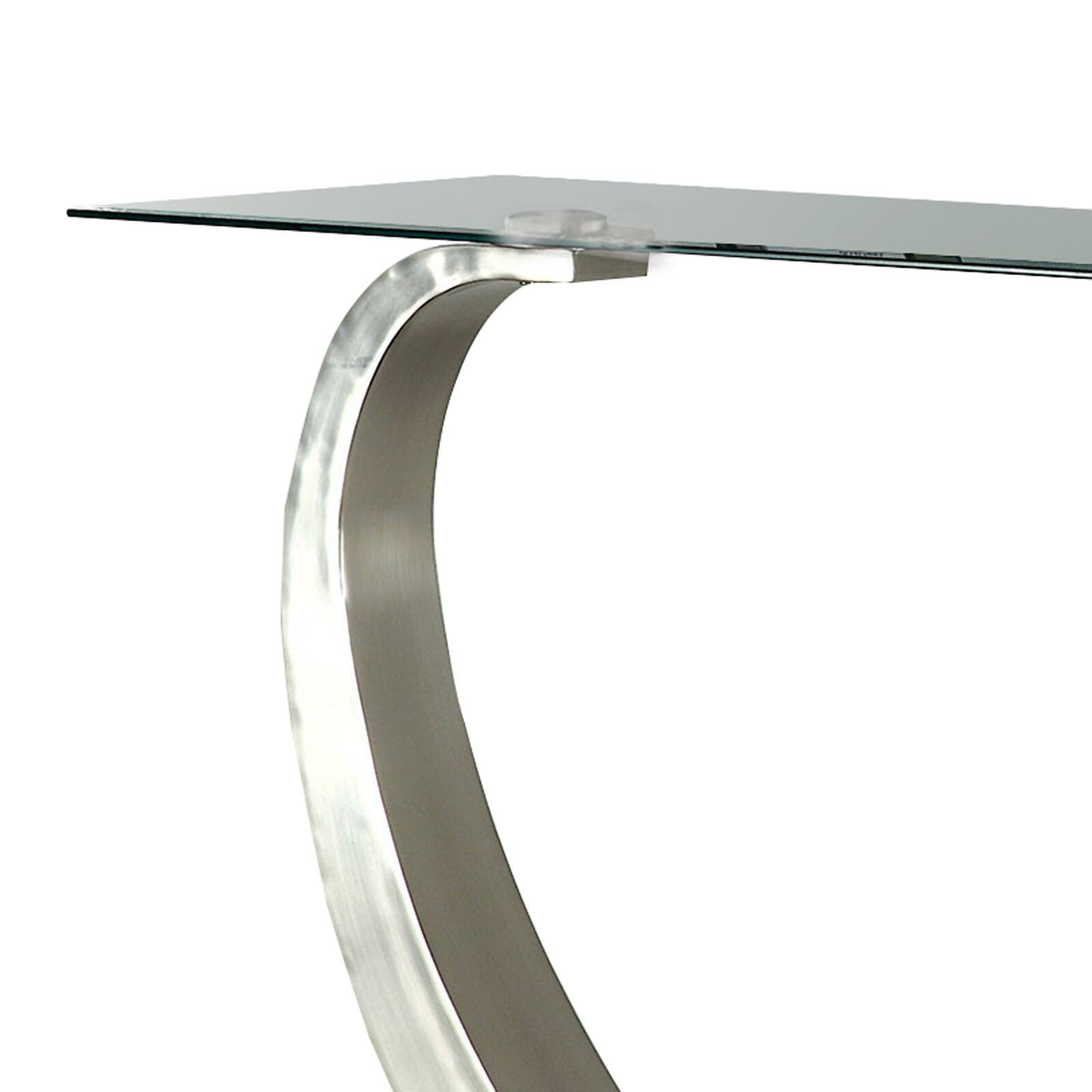 Alt View 1. Manhattan Lane - Rectangular Glass Top Sofa Table with Curved Pedestal Base - Black and Gray.