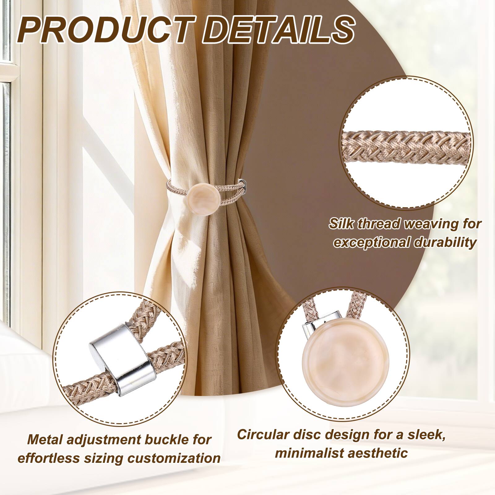 PRODUCT DETAILS

- Silk thread weaving for exceptional durability
- Metal adjustment buckle for effortless sizing customization
- Circular disc design for a sleek, minimalist aesthetic